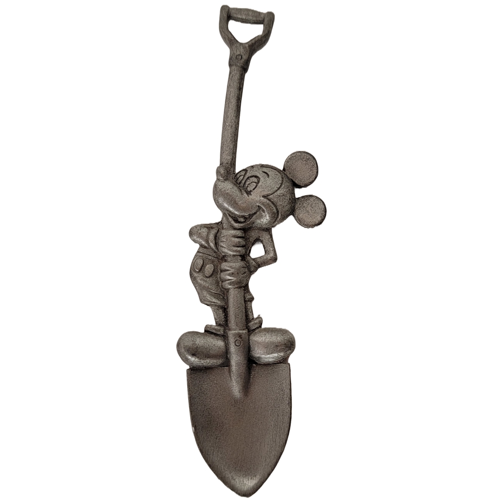 Walt Disney Pewter Mickey Mouse On Shovel Collectible 4" Inch Souvenir Spoon
